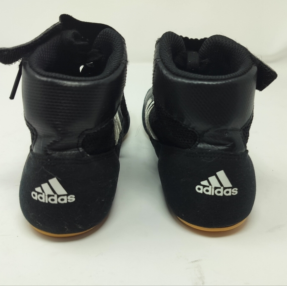 Adidas Wrestling Shoes Men’s Size 4  Black & White Used Like New - Picture 4 of 8